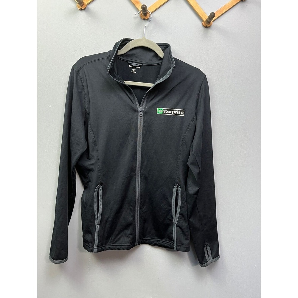 Enterprise Jacket Womens Medium Black Full Zip Performance‎ Thumbholes
